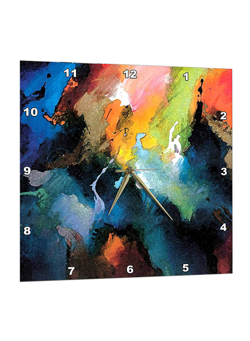 Abstract Pattern Wall Clock Multicolour 13 x 14inch