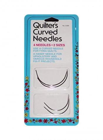 4-Piece Quilters Curved Needle Set Silver