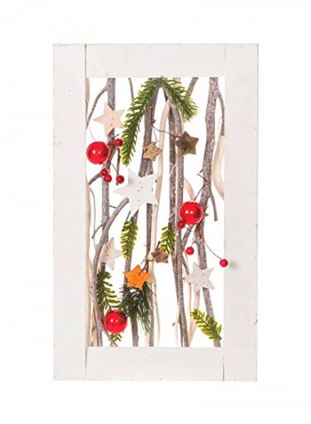Framed Christmas Branches Red/Green/White 15.8x9.8x1.8inch