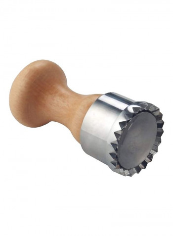 Round Ravioli Stamp Brown/Silver 3.9x2x3.9inch