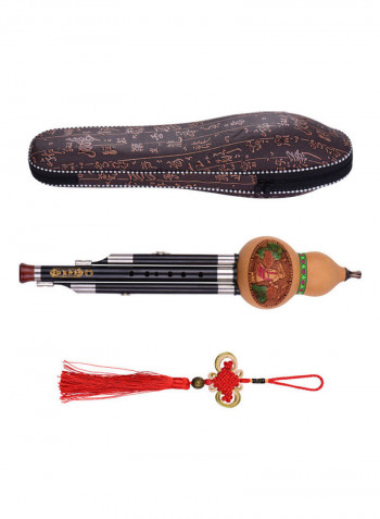 3 Tone C-Key Hulusi Gourd Cucurbit Flute With Chinese Knot And Carry Case