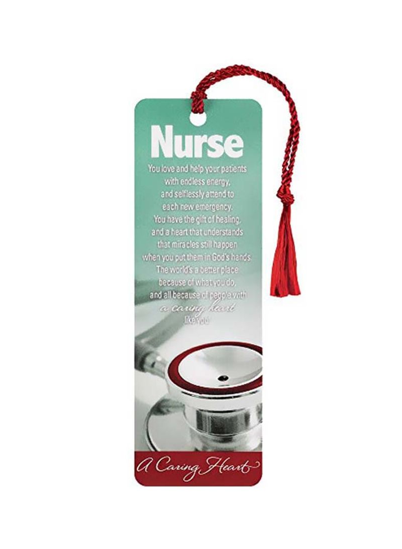 12-Piece Tassel Bookmark Set - Nurse Green/Red