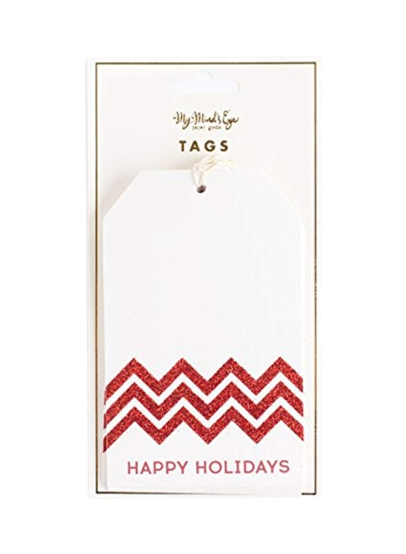 Happy Holiday Tags White/Red