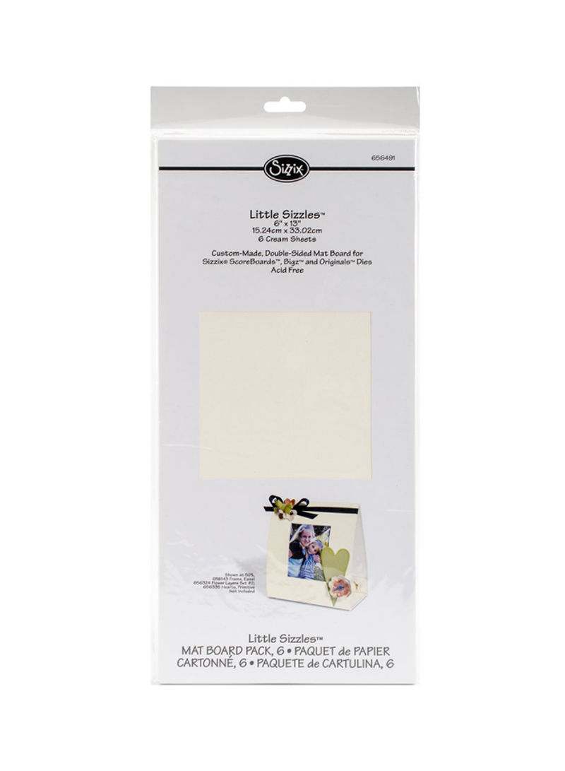6-Piece Little Sizzles Mat Board Sheet Cream 14.8x6.2x0.3inch