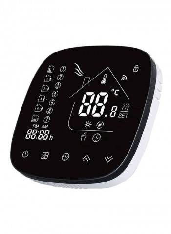 LCD Display Touch Screen Electric Heating Thermostat Black 86x86x13.3millimeter