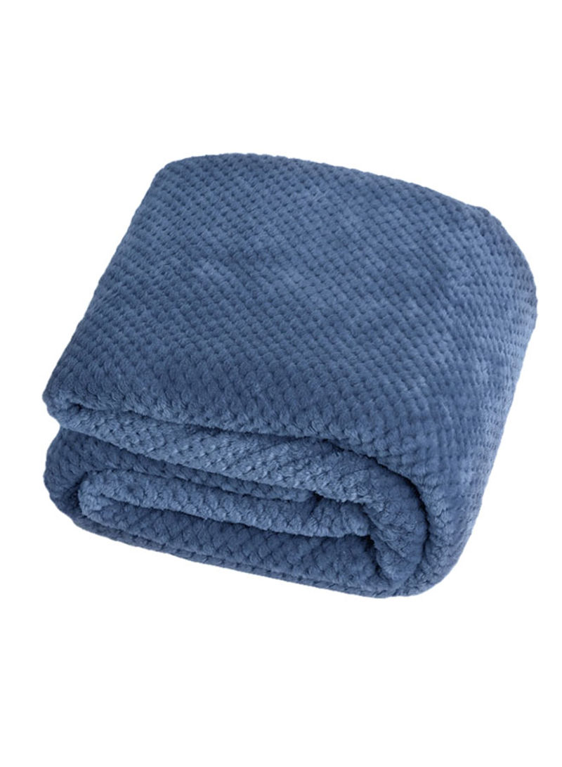 Modern Brief Style Thin Blanket Cotton Blue 180x200centimeter