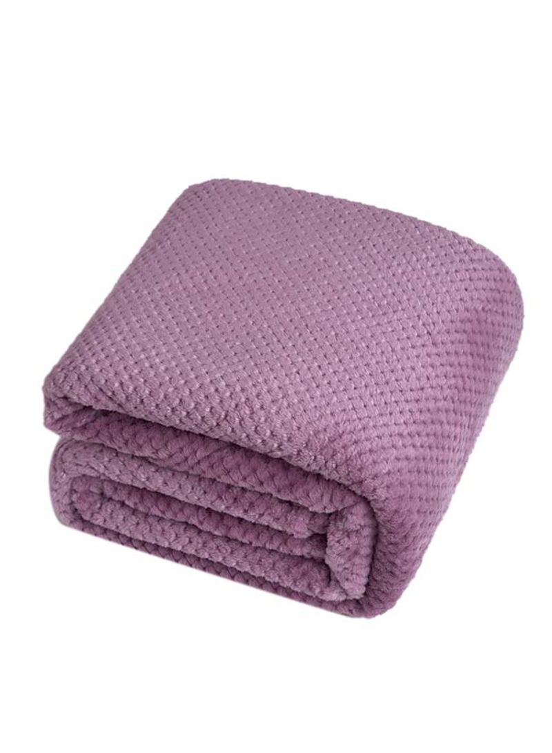 Simple Solid Color Soft Blanket Cotton Purple 180x200centimeter