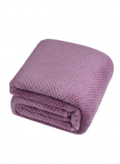 Simple Solid Color Soft Blanket Cotton Purple 180x200centimeter