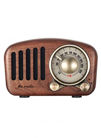 Portable Radio Retro Bluetooth Wireless Speaker Walnut/Black/Silver