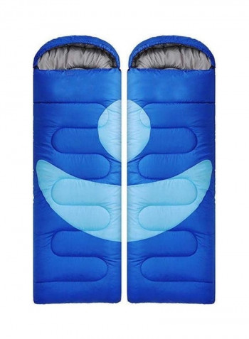 2-Piece Adult Outdoor Camping Sleeping Bag with Hood 73 x 210سم