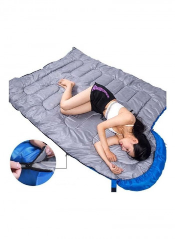 2-Piece Adult Outdoor Camping Sleeping Bag with Hood 73 x 210سم