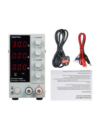 3-Digit LED Display High Precision Adjustable Mini Power Supply White