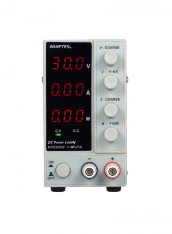 3-Digit LED Display High Precision Adjustable Mini Power Supply White