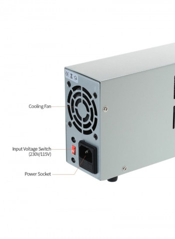 3-Digit LED Display High Precision Adjustable Mini Power Supply White