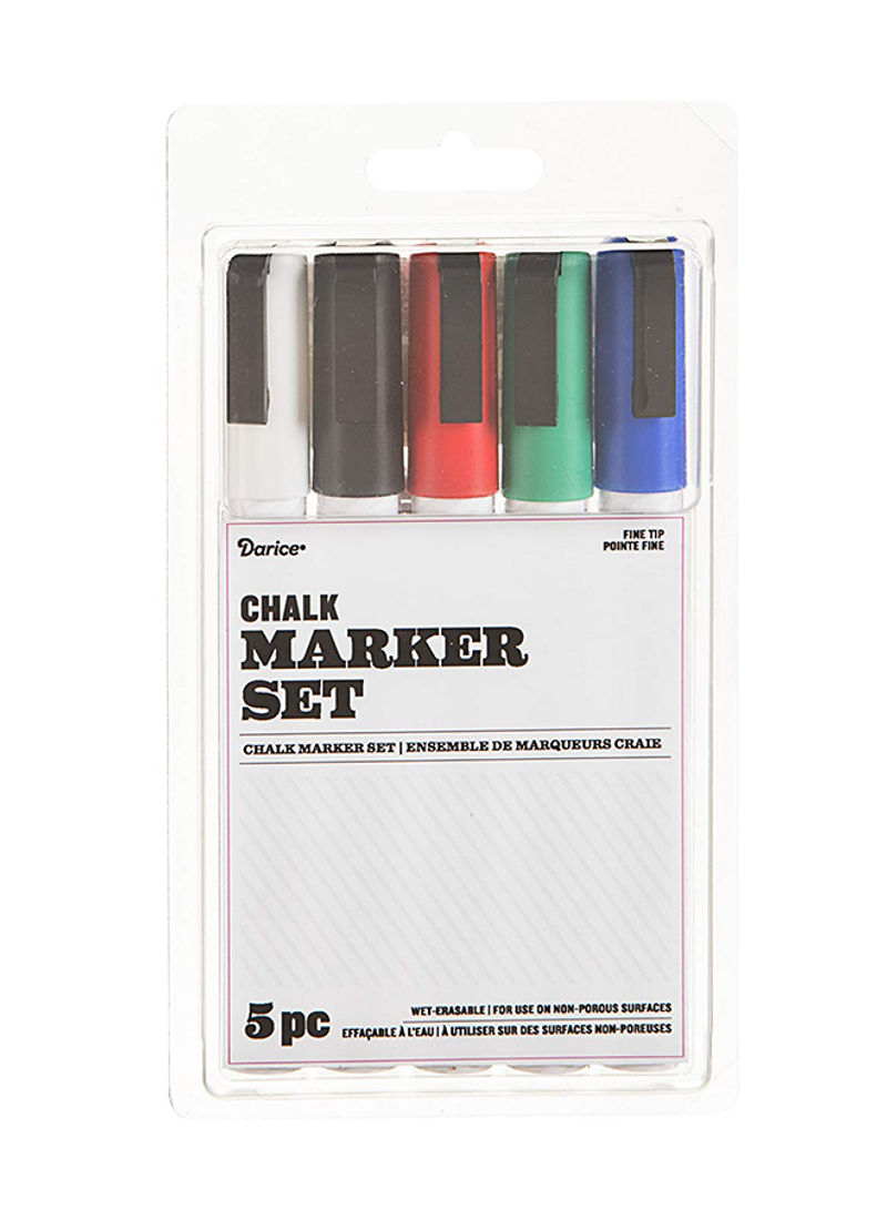 5-Piece Chalkboard Marker Set Multicolour