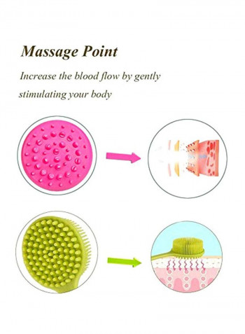 2-Piece Body Brush Green 0.8x13.8x5.5inch
