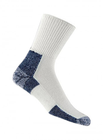 Pack Of 2 Running Thick Padded Crew Socks White/Blue