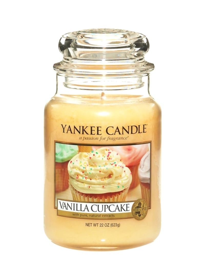 Vanilla Cupcake Scented Jar Candle Yellow/Clear 22ounce