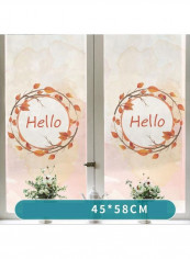 2-Piece Waterproof Electrostatic Non-Glue Flash Point Frosted Glass Sticker Set Multicolour 60x90cm