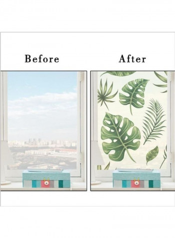 2-Piece Waterproof Electrostatic Non-Glue Flash Point Frosted Glass Sticker Set Multicolour 60x90cm