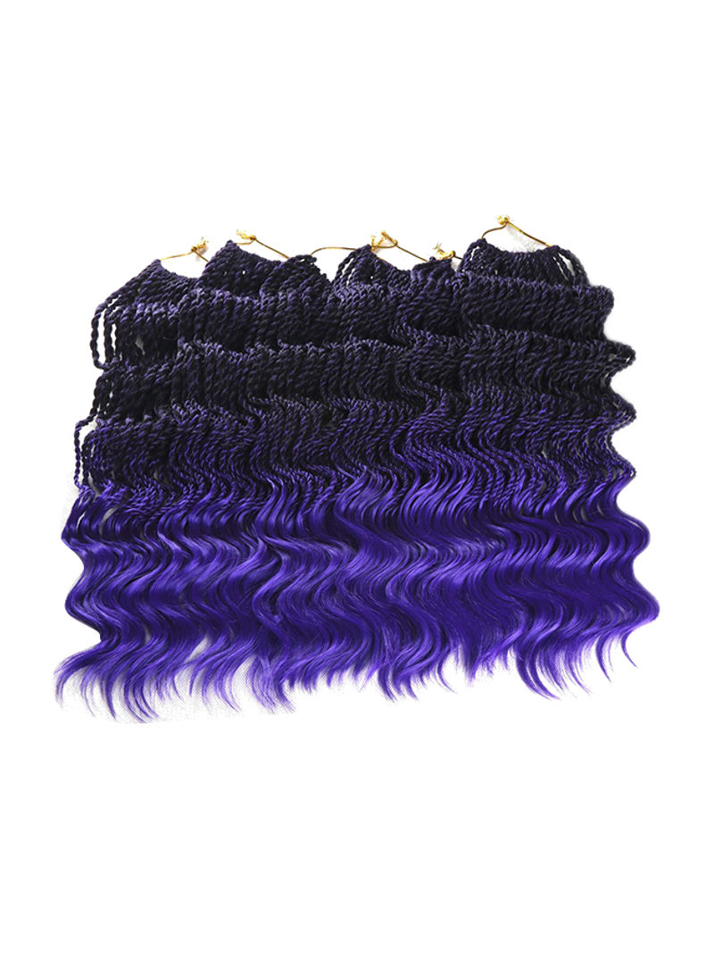 6-Piece Wavy Twist Crochet Hair Extension Purple 14inch