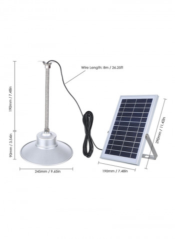 36 LED Solar Pendants Ceiling Light With Remote Time Setting Silver
