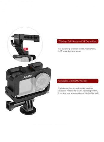 Metal Camera Cage with Osmo Action Black