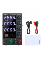 4-Digit Display LED High Precision Adjustable Mini Power Supply Black 30centimeter