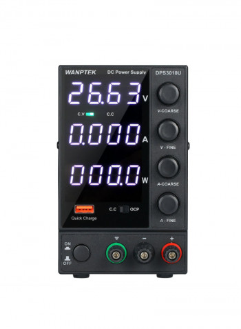 4-Digit Display LED High Precision Adjustable Mini Power Supply Black 30centimeter