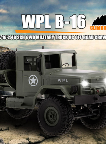 WPL 1/16 Scale Rock Crawler Off-Road 6WD Military Truck With Light 44.5cm