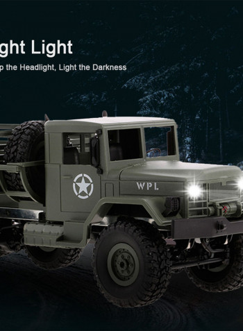 WPL 1/16 Scale Rock Crawler Off-Road 6WD Military Truck With Light 44.5cm