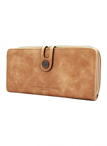 PU Leather Wallet Light Brown