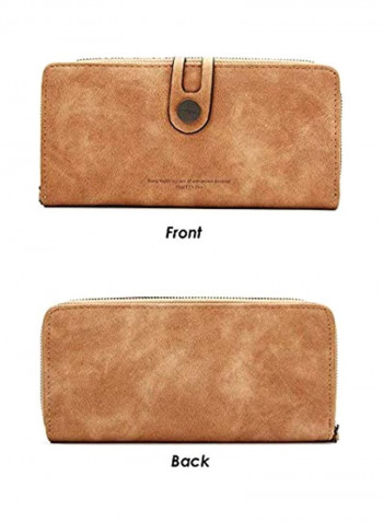PU Leather Wallet Light Brown