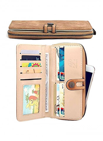 PU Leather Wallet Light Brown