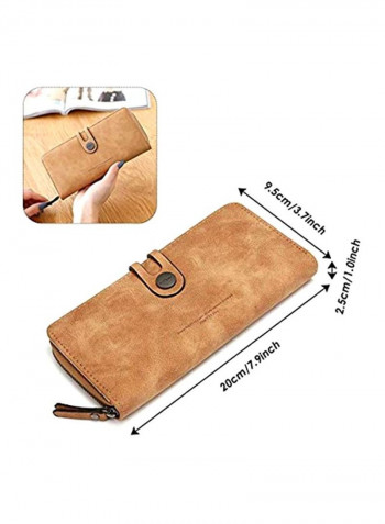 PU Leather Wallet Light Brown