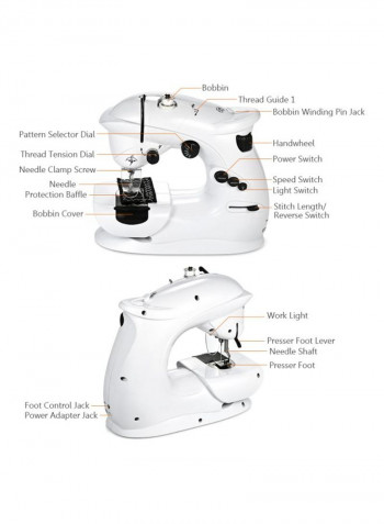 Dual Speed Electric Sewing Machine White/Black