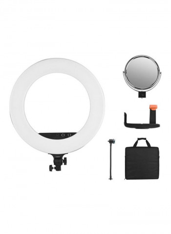 LED Photography Ring Light With Accessories 18inch White/Black/Orange