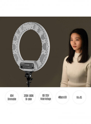 LED Photography Ring Light With Accessories 18inch White/Black/Orange