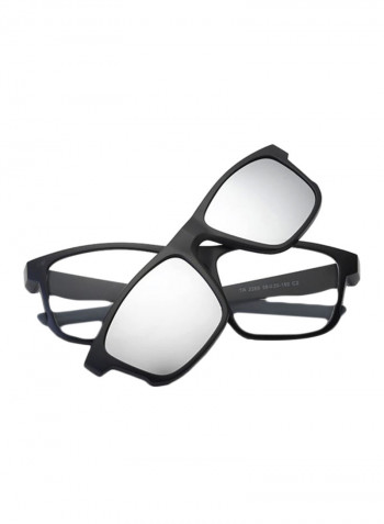 2-In-1 Wayfarer Eyeglasses Frame With Clip On Sunglasses