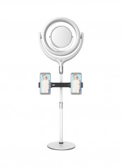 LED Fill Ring Light Kit Set for Photography with Mirror White