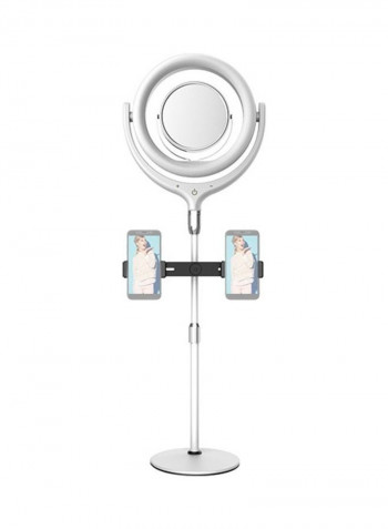 LED Fill Ring Light Kit Set for Photography with Mirror White
