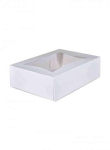 Pack Of 10 Cupcake Box With Inserts White 14x10x4inch