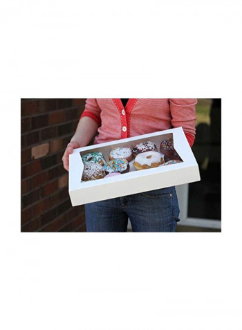 Pack Of 10 Cupcake Box With Inserts White 14x10x4inch