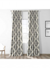 2-Piece Henna Blackout Room Darkening Curtain Black/White 50 x 108inch