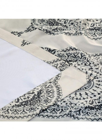 2-Piece Henna Blackout Room Darkening Curtain Black/White 50 x 108inch