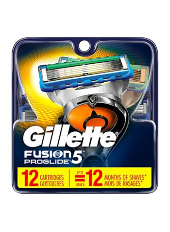 12-Piece Fusion5 ProGlide Razor Blade Silver