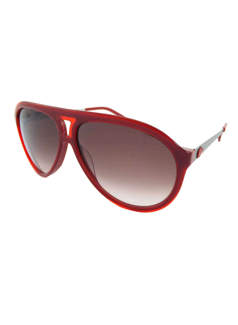 Women's Aviator Sunglasses Deep Red With Metal Accents - Lens Size: 59 mm