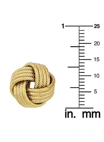 Gold Plated Sterling Silver Textured Love Knot Stud Earrings