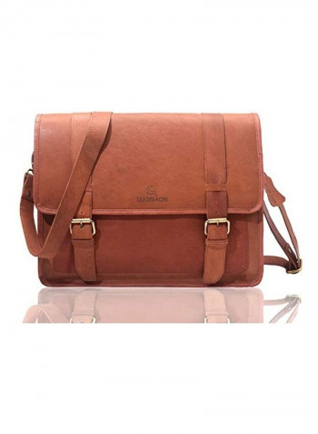 Vintage Pure Messenger Bag With 15.6-inch Laptop Compartment Brown
