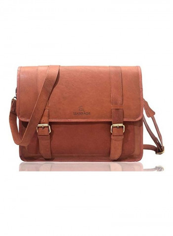 Vintage Pure Handmade Tan With Laptop Bag Brown